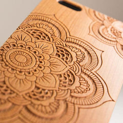 Floral Pattern Wooden Case