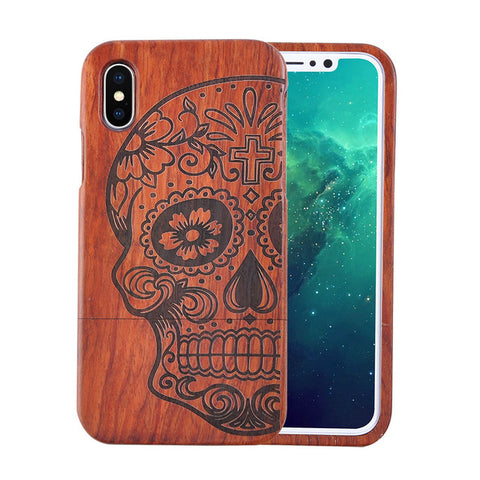 Retro Carving Embossed Wood Case