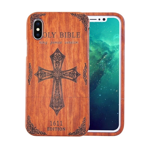 Retro Carving Embossed Wood Case