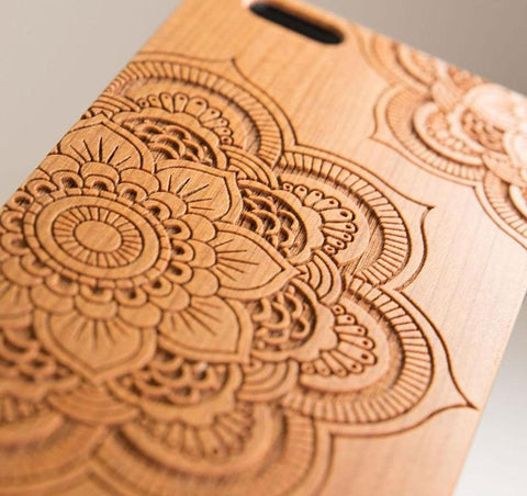 Floral Pattern Wooden Case