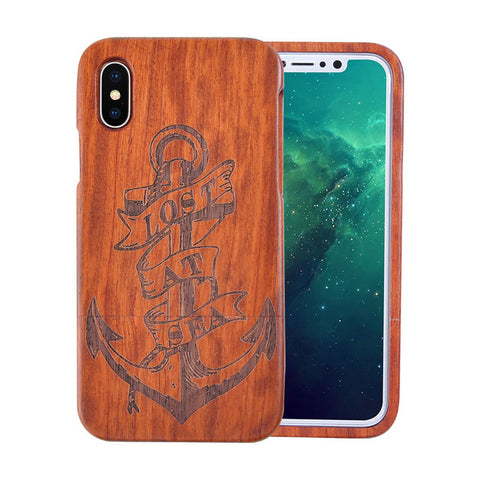 Retro Carving Embossed Wood Case